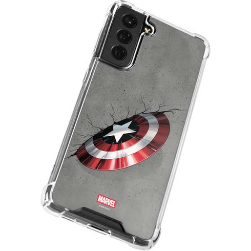 Marvel Captain America Shield Break Galaxy S21 FE Clear Case